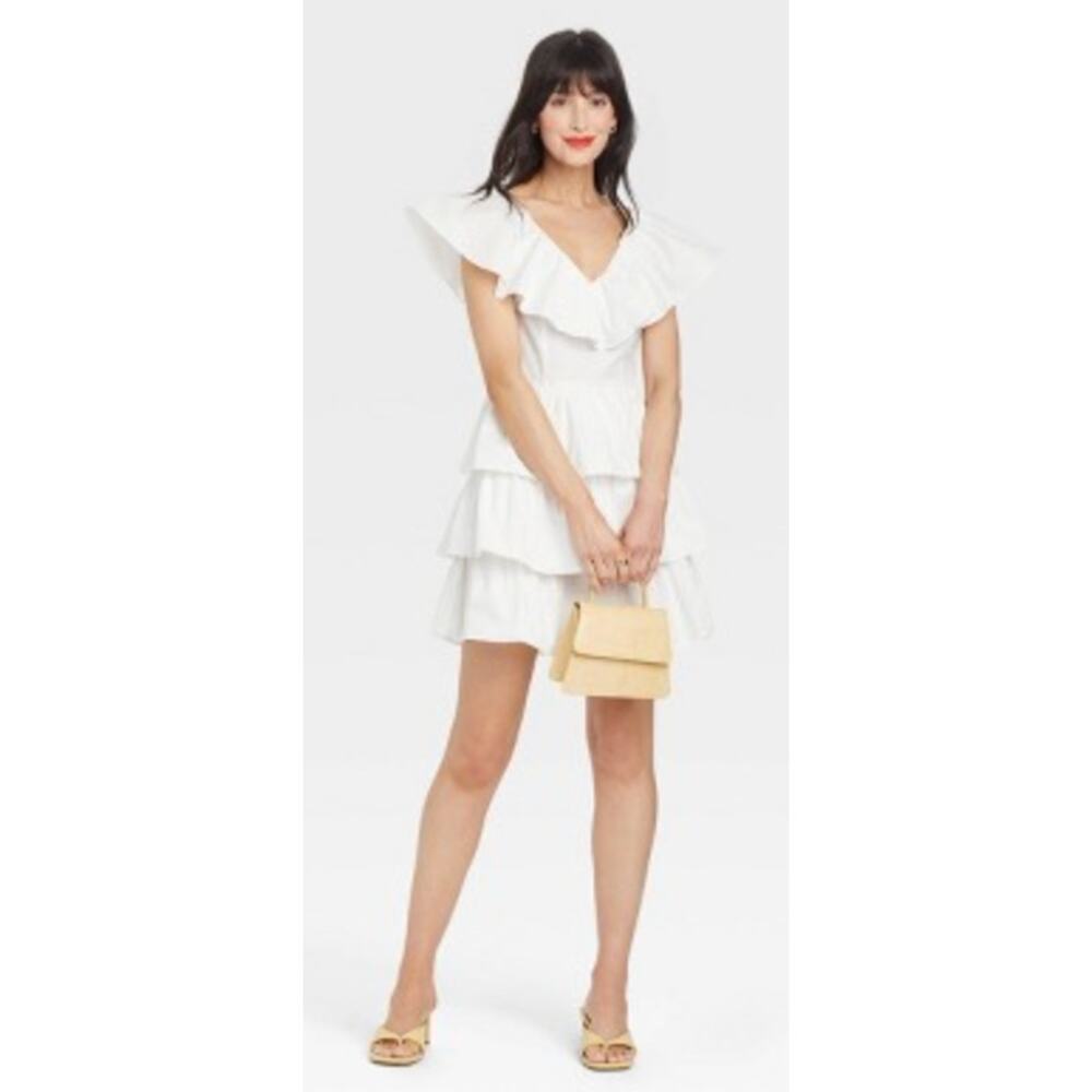 A New Day Flutter Short Sleeve Multi-Tiered Dress
